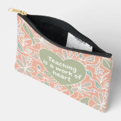 Pochette À Accessoires Enseignant disant botanique orange corail (Ouvrir)