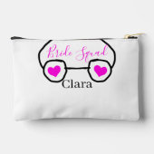 Pochette À Accessoires Équipe de mariée lunettes de cœur rose noir demois (Verso)