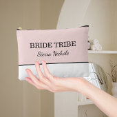 Pochette À Accessoires Équipe de mariée rose moderne