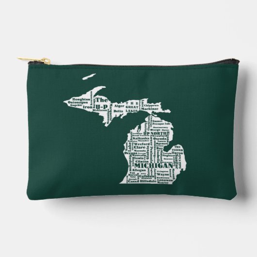 Pochette À Accessoires État vert des villes du Michigan (Recto)