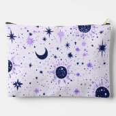 Pochette À Accessoires Étoiles célestes noires et violettes (Verso)