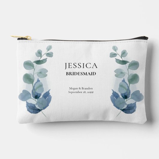 Pochette À Accessoires Eucalyptus Green Mariage Custom Bridal Party (Recto)