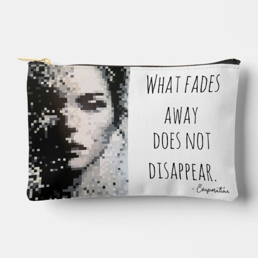 Pochette À Accessoires Evaporation Pixel noir et blanc Portrait d'art (Recto)