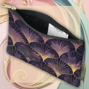 Pochette À Accessoires Éventails Art Déco élégants en violet