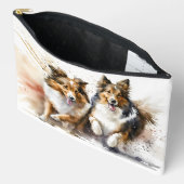 Pochette À Accessoires Exécution de chiens Collie (Ouvrir)