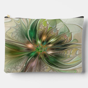 Pochette À Accessoires Fantaisie Abstraite Moderne Fleur Fractale Colorée
