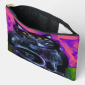 Pochette À Accessoires Fat noir Chat Art Abstrait (Ouvrir)