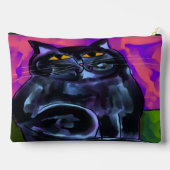 Pochette À Accessoires Fat noir Chat Art Abstrait (Verso)