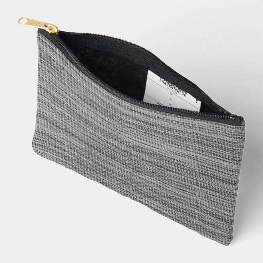 Pochette À Accessoires Faux Grey Fabric Moderne (Ouvrir)