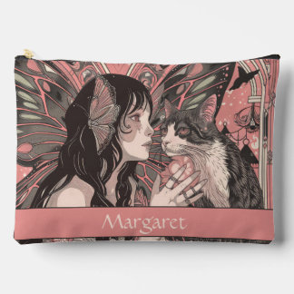 Pochette À Accessoires Fée céleste avec Pêche au chat Art Déco Personnel