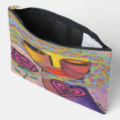 Pochette À Accessoires Femme avec Rose Art Abstrait original (Ouvrir)