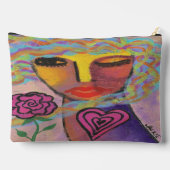 Pochette À Accessoires Femme avec Rose Art Abstrait original (Verso)