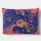 Pochette À Accessoires Femme d'Imaginaire Boho avec cheveux floraux (Verso)