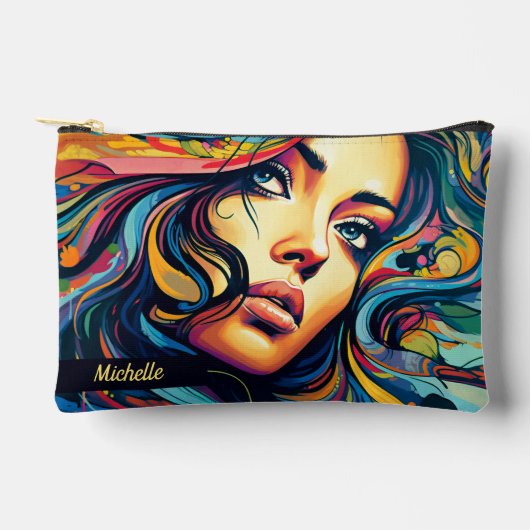 Pochette À Accessoires Femme Pop Art Avec Nom Petit (Recto)
