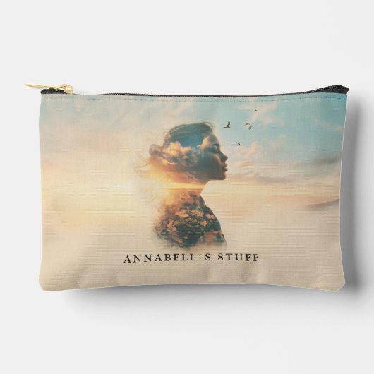 Pochette À Accessoires Femme romantique Nature Silhouette personnalisée (Recto)