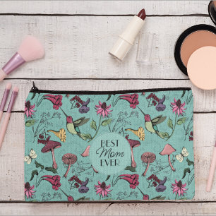 Pochette À Accessoires Fête des Mères Colibri Floral Photo Meilleure Mère