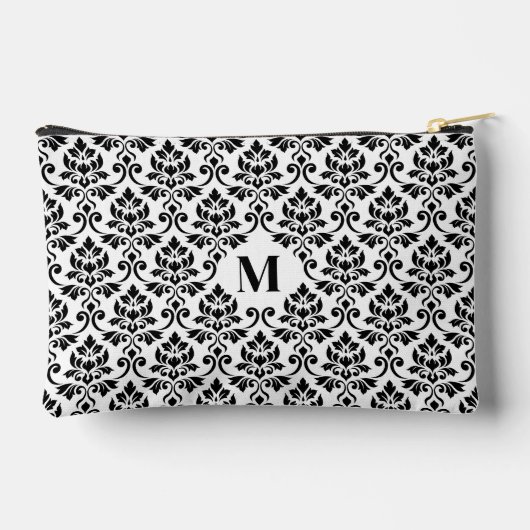 Pochette À Accessoires Feuille Damask Black Pattern (Custom) (Verso)