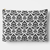 Pochette À Accessoires Feuille Damask Grand Motif noir sur blanc (Recto)