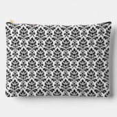 Pochette À Accessoires Feuille Damask Rpt Motif noir sur blanc (Recto)