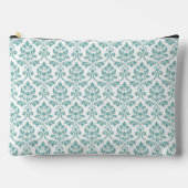Pochette À Accessoires Feuille Damask Teal Pattern (Recto)
