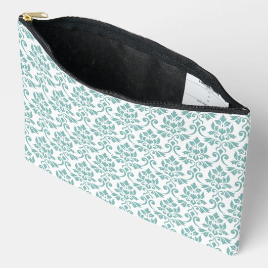 Pochette À Accessoires Feuille Damask Teal Pattern (Ouvrir)