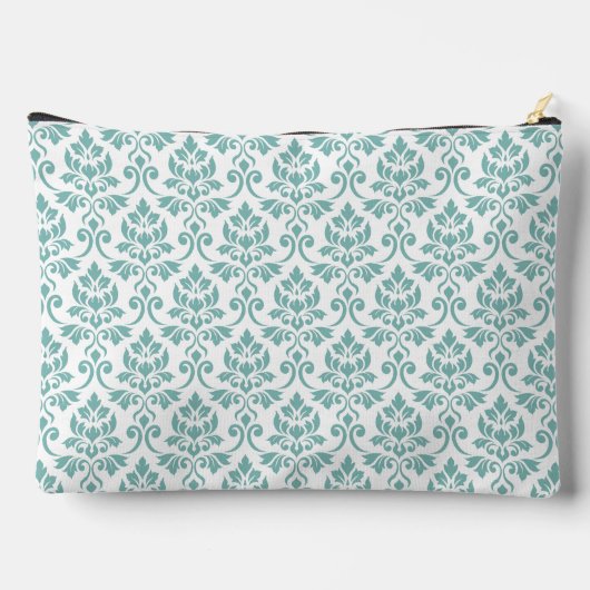 Pochette À Accessoires Feuille Damask Teal Pattern (Verso)
