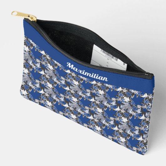 Pochette À Accessoires Feuilles d'érable bleu - PETITE valise (Ouvrir)
