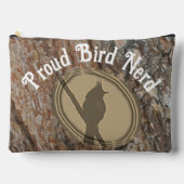 Pochette À Accessoires Fier Bird Nerd Silhouette Rustique Birder extérieu (Recto)