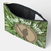 Pochette À Accessoires Fier Oiseau Nerd Silhouette Brown Oiseau vert (Ouvrir)