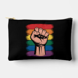 Pochette À Accessoires Fierté du poing levé Arc-en-ciel LGBTQ Soutien Dro