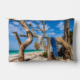 Pochette À Accessoires Filets de pêche séchant sur la plage