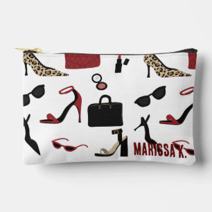 Pochette À Accessoires Fille à la mode Cosmétique Rouge Blanc et Noir