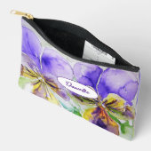 Pochette À Accessoires Fille Fleur de Viola Violet Aquarelle Pensée (Ouvrir)