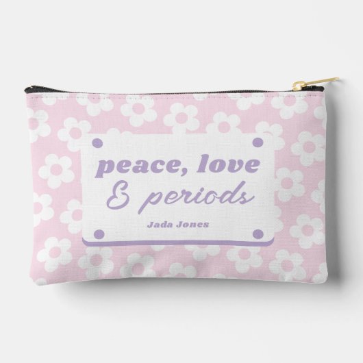 Pochette À Accessoires Fille Pastel rose Floral Modèle période (Verso)