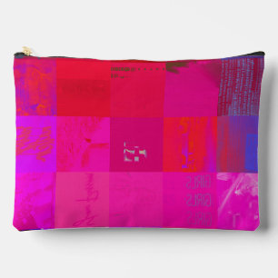 Pochette À Accessoires Filles aux rayons X Grille d'art de glitch Rose Ch