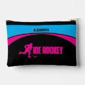 Pochette À Accessoires Filles Hockey sur glace, Anniversaire, Joueuse de (Verso)