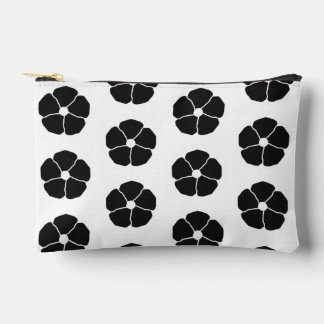 Pochette À Accessoires Five-Petal Black Flower
