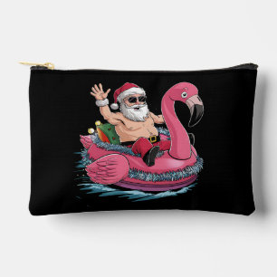 Pochette À Accessoires Flamant Rose Gonflable Santa Noël en Juillet Été