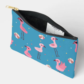 Pochette À Accessoires Flamant rose Party (Sky Blue)