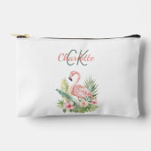 Pochette À Accessoires Flamant rose tropical été monogramme (Recto)
