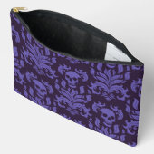 Pochette À Accessoires Flamme crânienne Damas dans les tons moody violet (Ouvrir)
