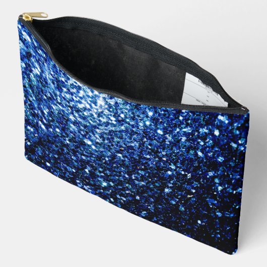 Pochette À Accessoires Flamme de parties scintillant bleu foncé (Ouvrir)