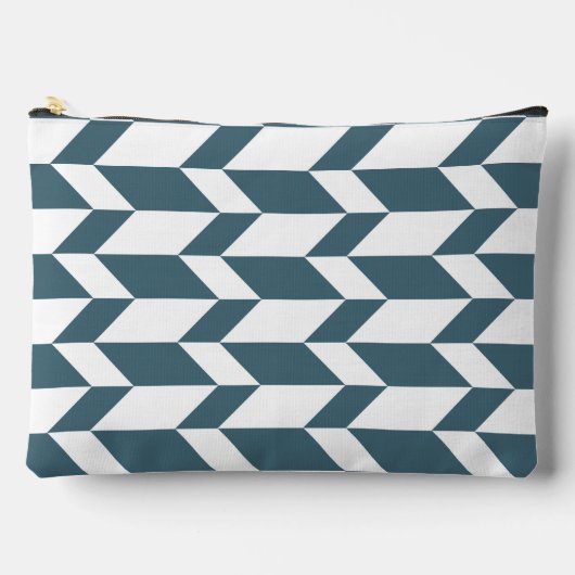 Pochette À Accessoires Flèche à deux tons gras Chevron Bleu Bleu Bleu (Recto)
