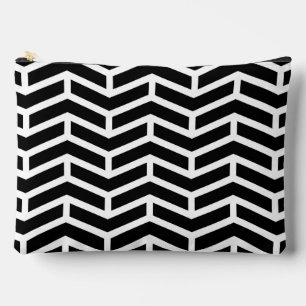 Pochette À Accessoires Flèches franches contre les flèches Chevron Noir B