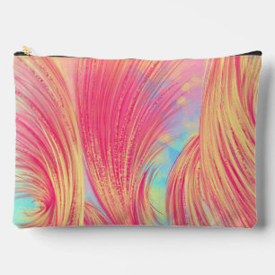 Pochette À Accessoires Fleur Abstraite rose et élégante