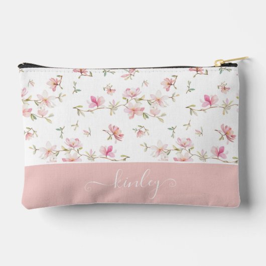 Pochette À Accessoires Fleur Aquarelle rose doux (Verso)