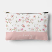 Pochette À Accessoires Fleur Aquarelle rose doux (Recto)
