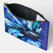 Pochette À Accessoires Fleur bleue (Ouvrir)