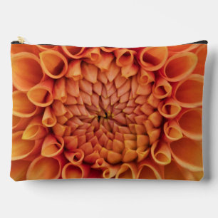 Pochette À Accessoires Fleur Centre Orange Dahlia