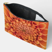 Pochette À Accessoires Fleur Centre Orange Dahlia (Ouvrir)